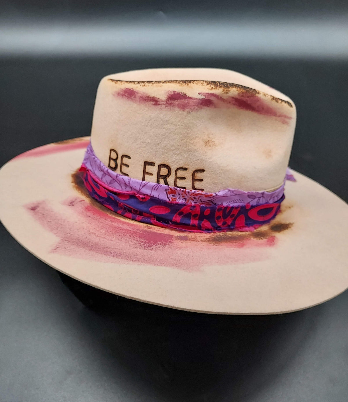 "Be Free" Embellished Felt Hat - HIML53 - Size M
