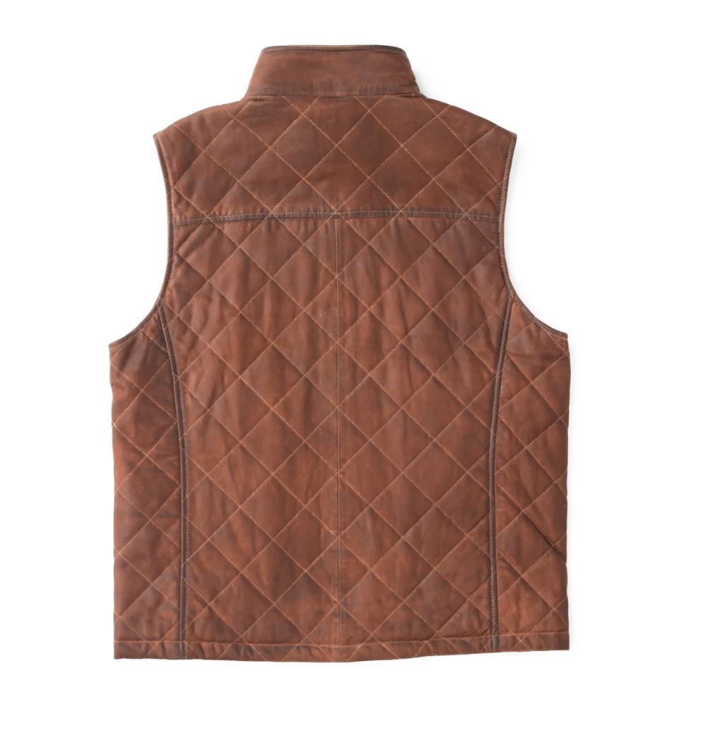 Beaver Creek Men's Leather Vest - Bourbon - Madison Creek - 46BOUR