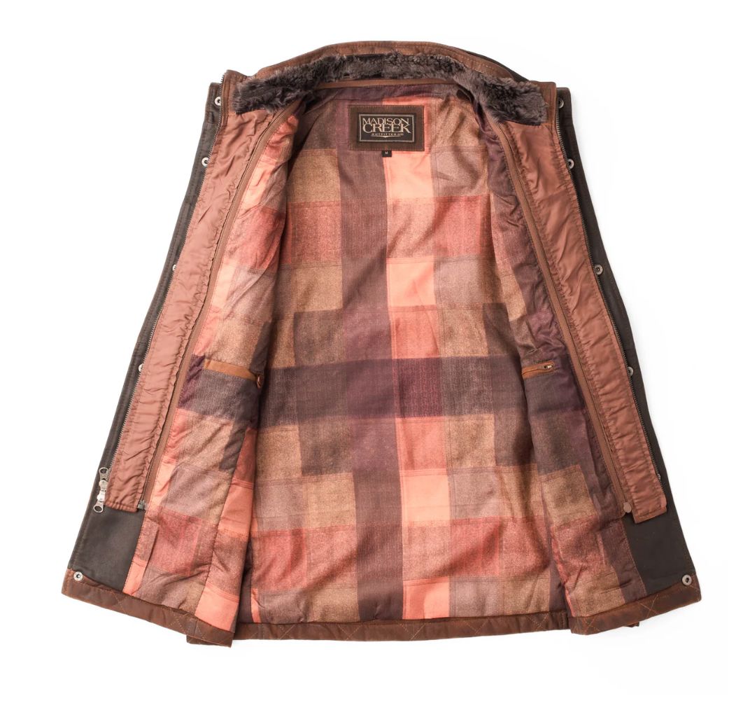 Beaver Creek Men's Leather Vest - Bourbon - Madison Creek - 46BOUR