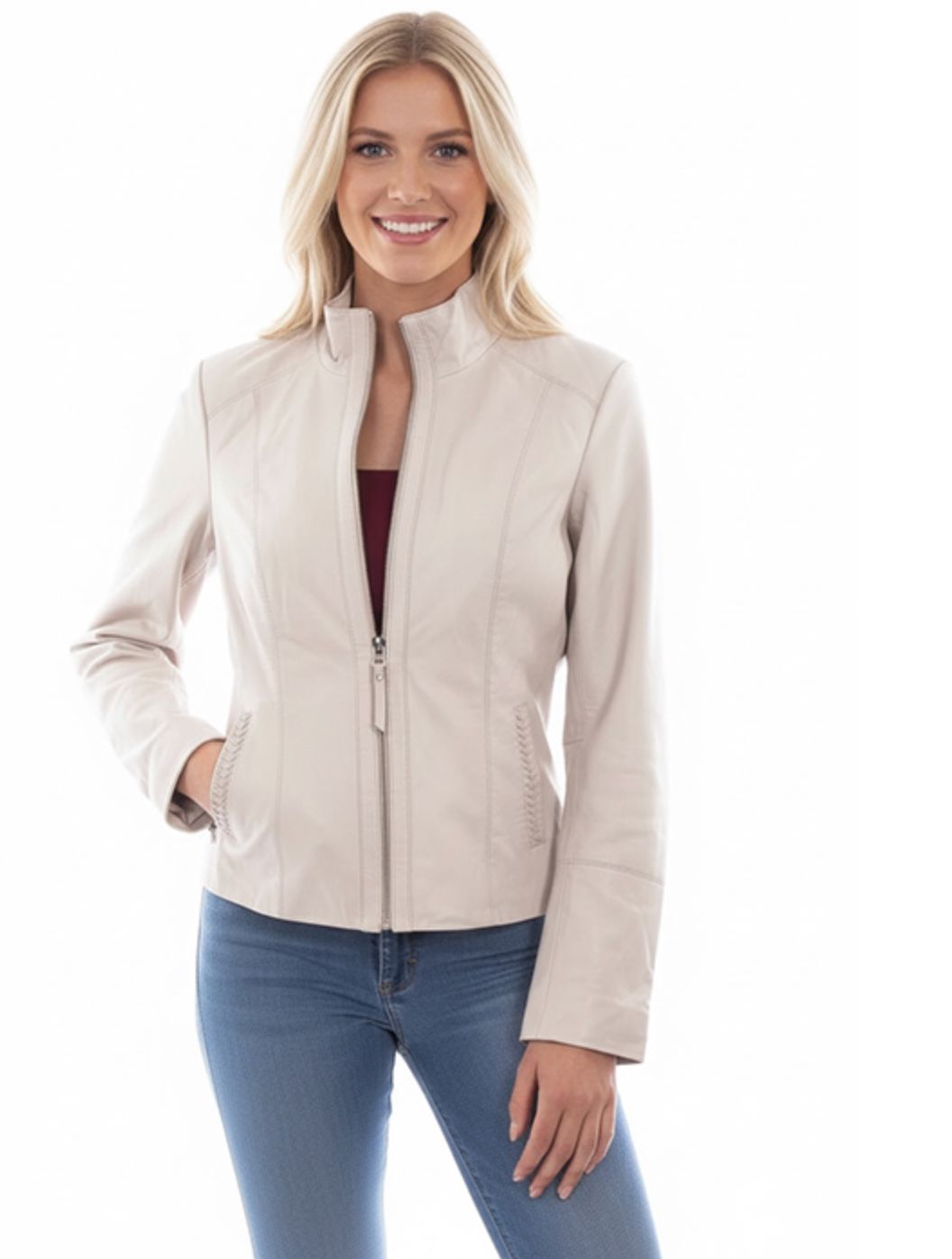 Beige Leather Jacket - L5BG
