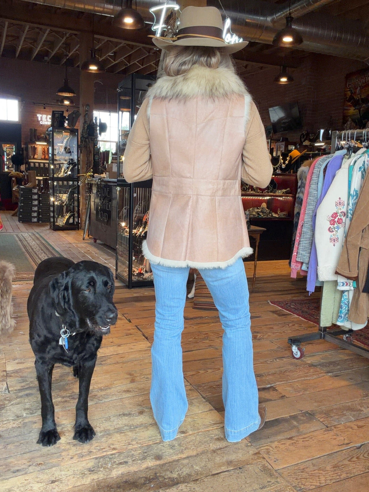 Beige Shearling Fur Vest - 2705VB