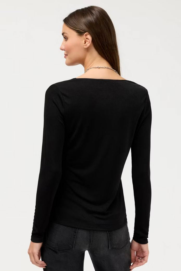 Black Annayah V-Neck Top - L13426