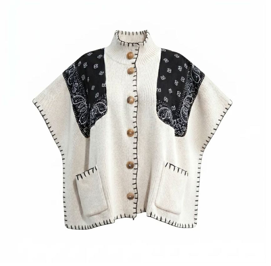 Black Bandana/Cream Poncho - 5914BC