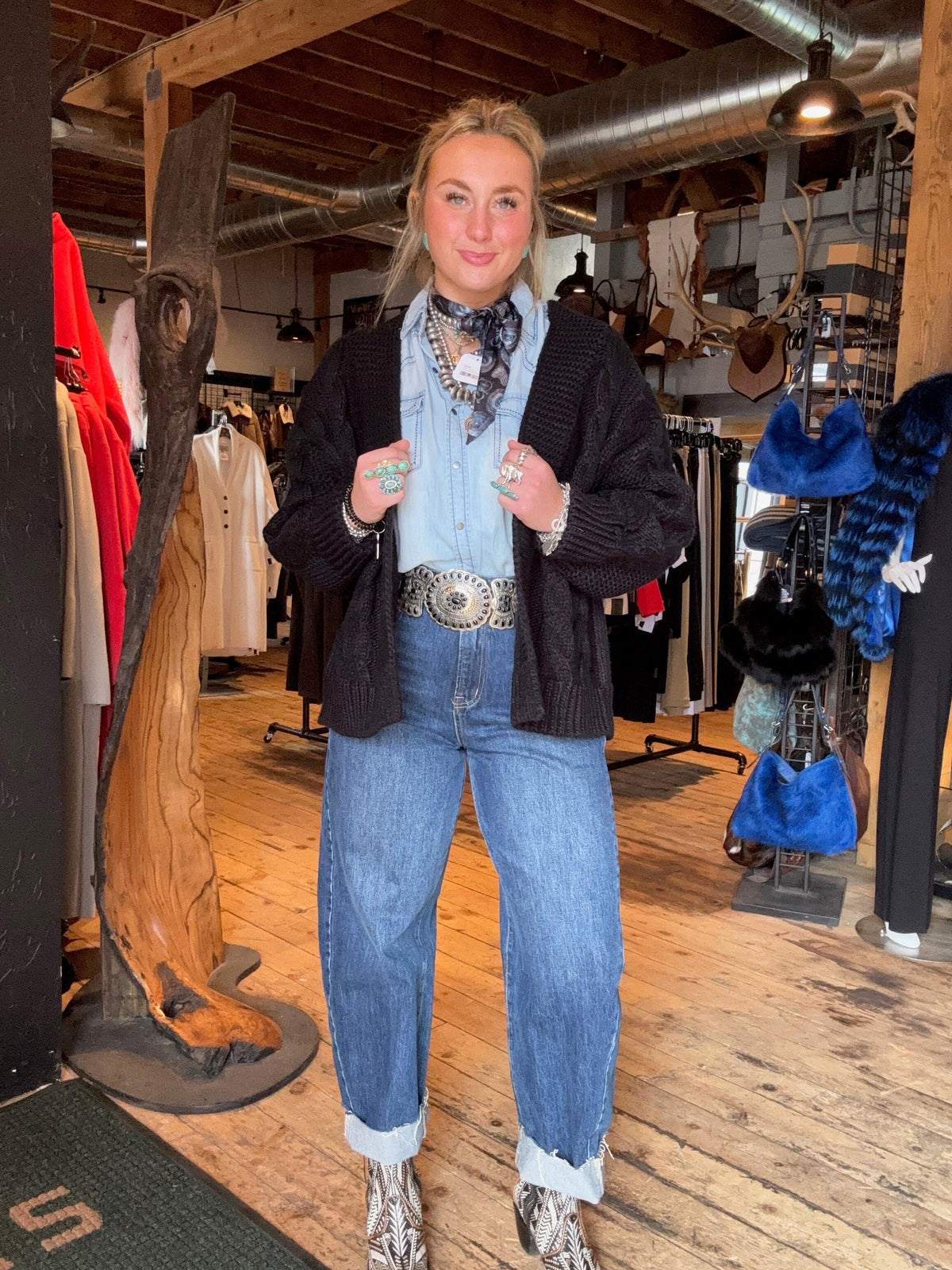 Black Cable Knit Cardigan - AS026B