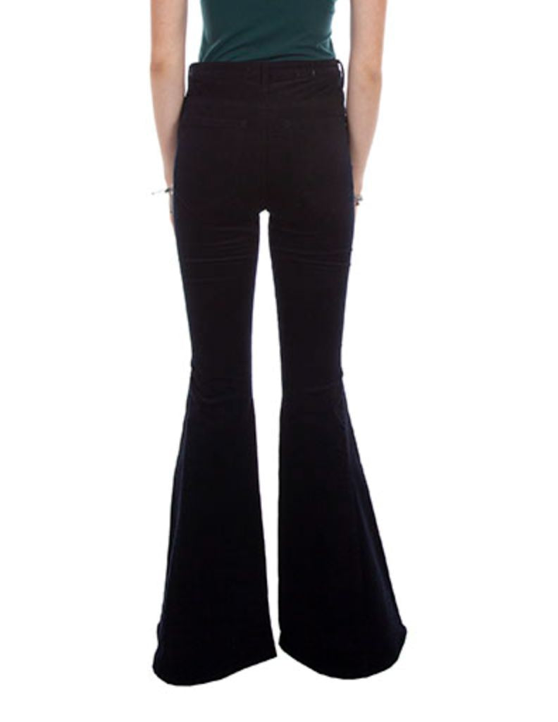 Black Corduroy Bell Bottom Trouser - HC783