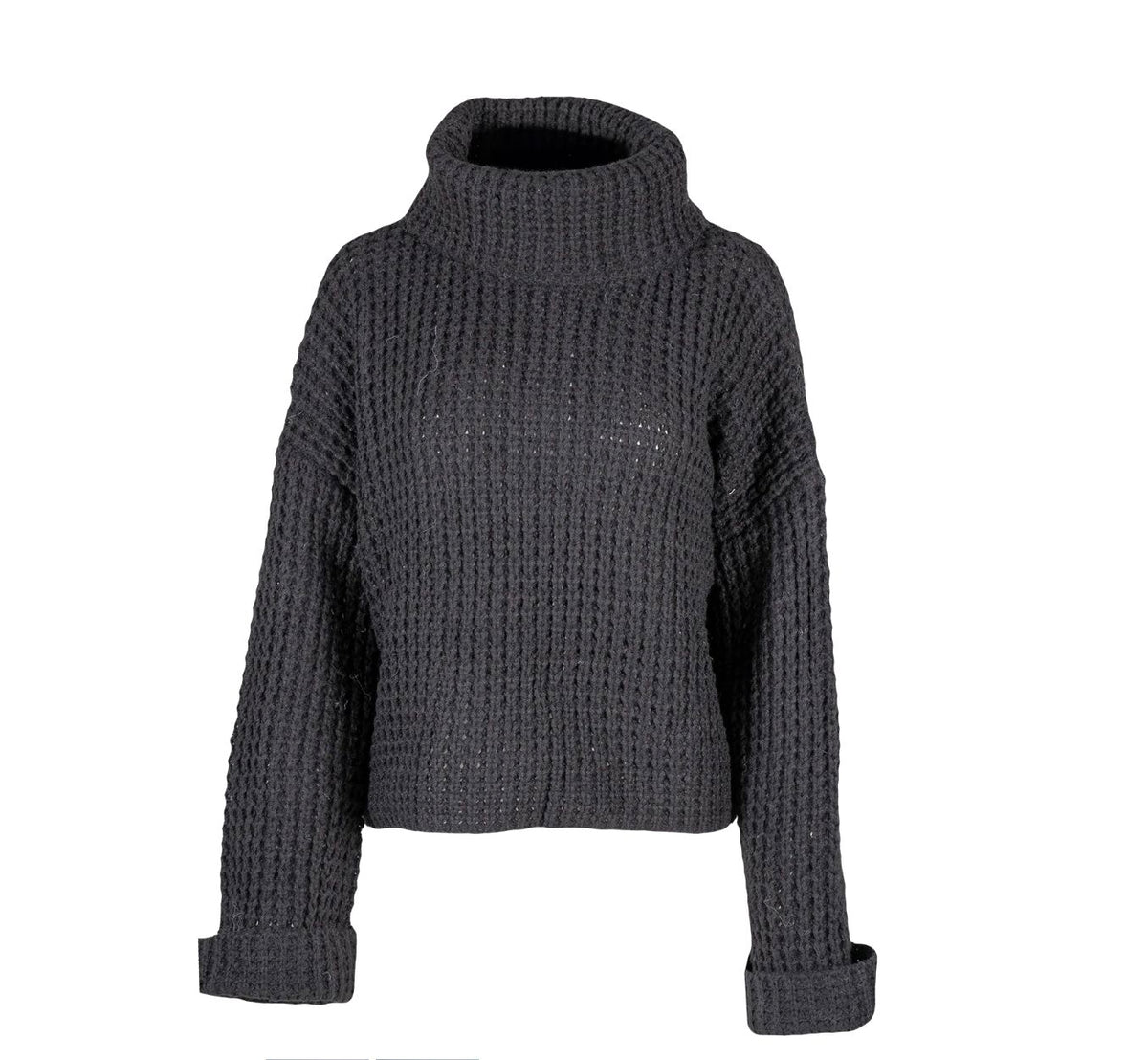 Black Cowl Knit Sweater - 0869B