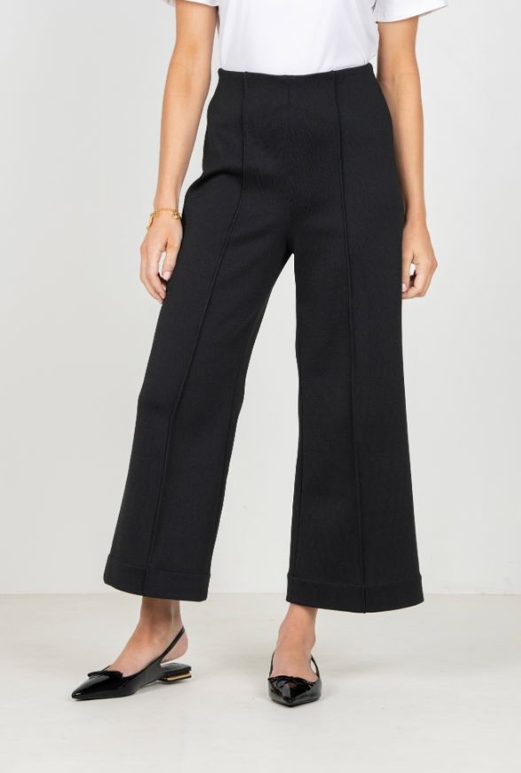 Black Cropped Piper Pant - EM927