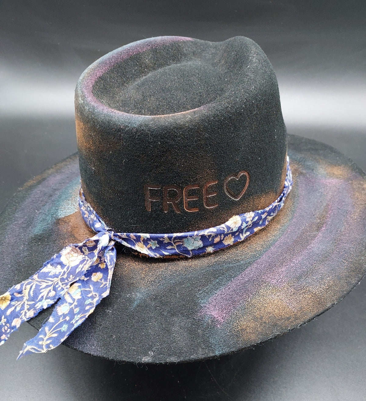 Black Embellished "Free" Charlie 1 Horse Hat - HIML64- Size L