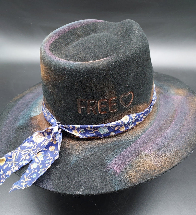 Black Embellished "Free" Charlie 1 Horse Hat - HIML64- Size L