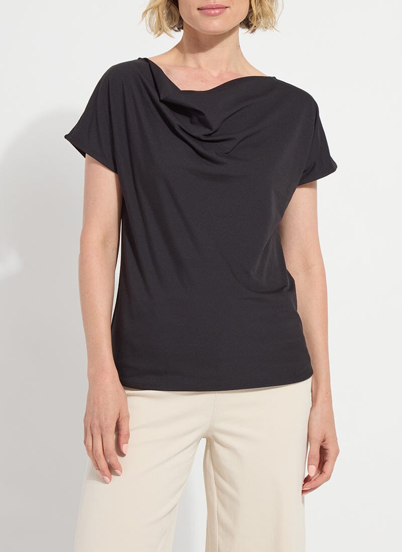 Black Ensley Cowl Neck Top - Lysse - LY3861B