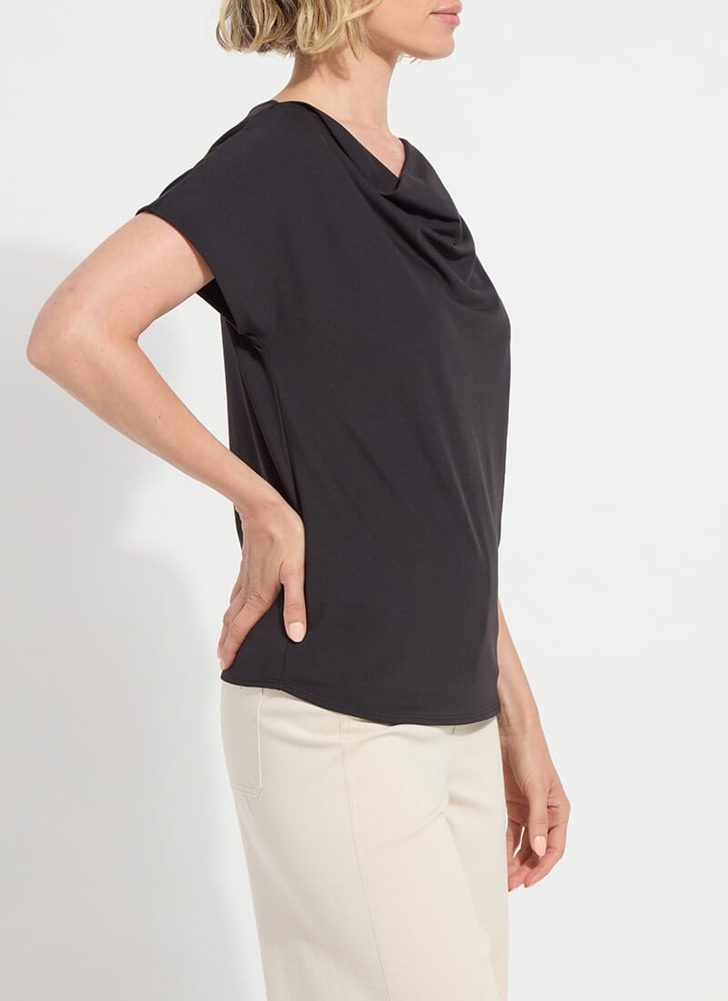 Black Ensley Cowl Neck Top - Lysse - LY3861B