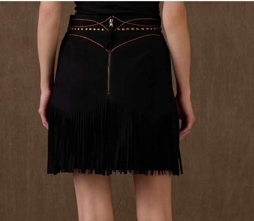 Black Fringin' Around Skirt - Double D Ranch - S1818