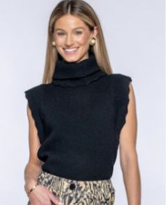 Black Heather Convertible Sweater - 265350
