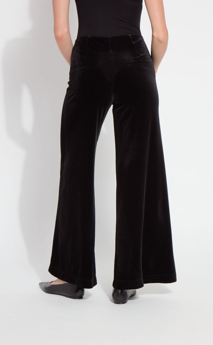 Black Hi-Waist Velvet Pant - 4051B