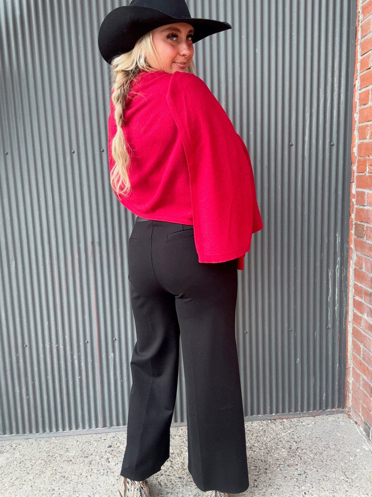 Black High Waist/Wide Leg Trouser - LY3399