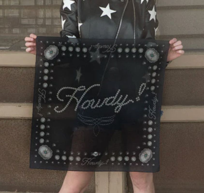 Black Howdy 23" Bandana - BANDF-0108