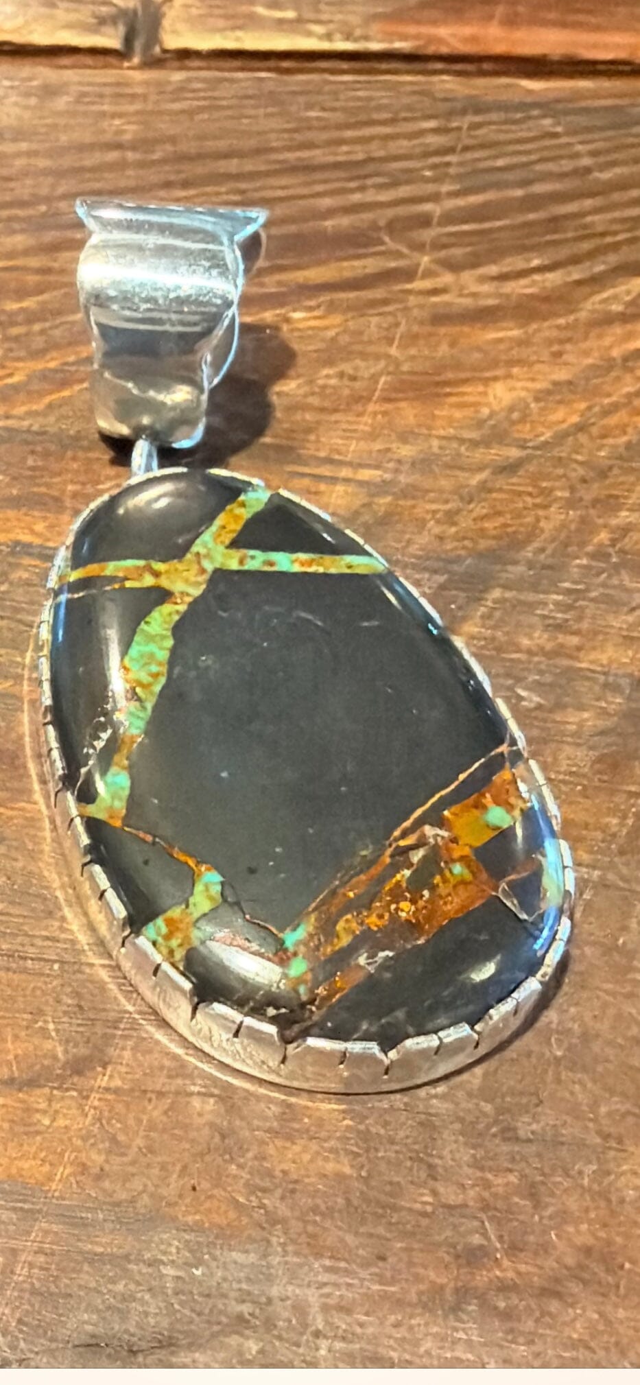 Black Jack Turquoise/Sterling Silver Pendant - PSW53