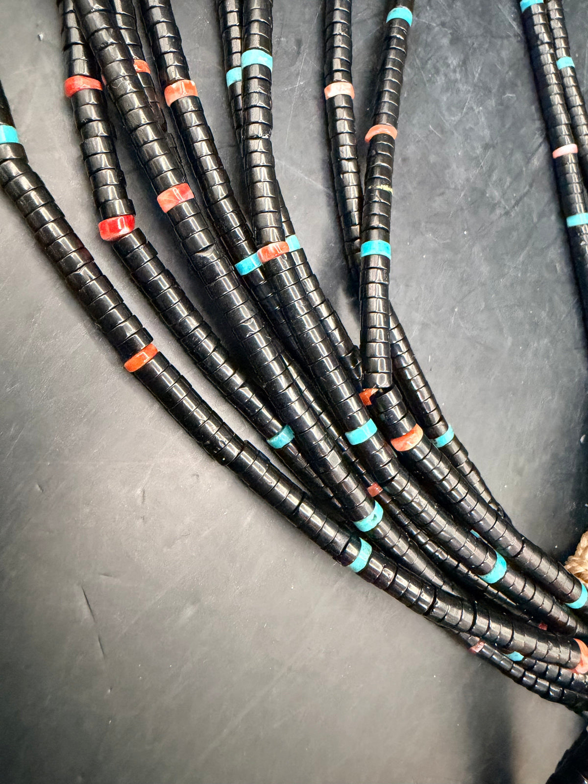 Black Jaclaw Set-Multi Strand Necklace & Earrings - NMT8