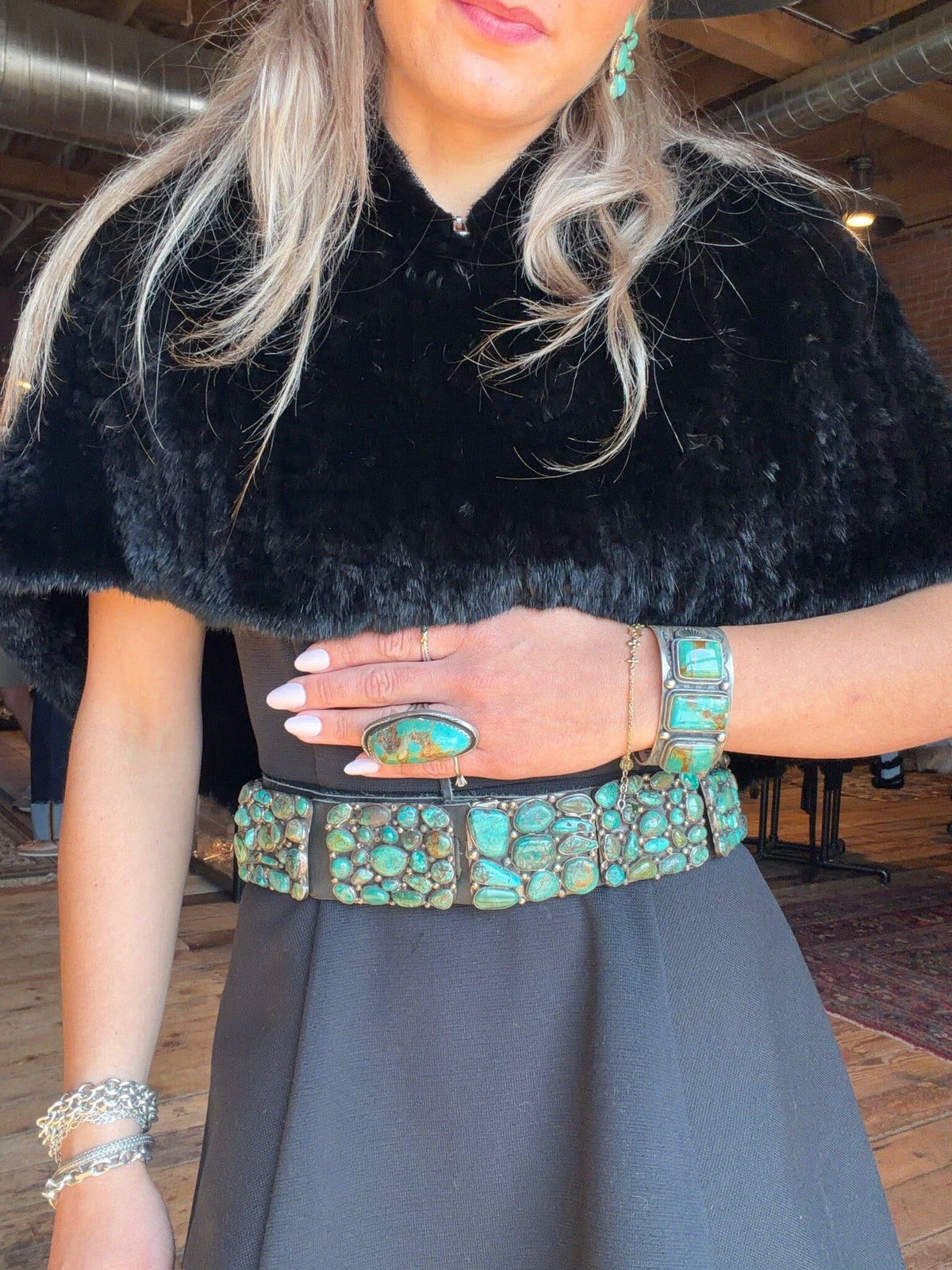 Black Knit Mink Cape/Shrug - MARJ-CE