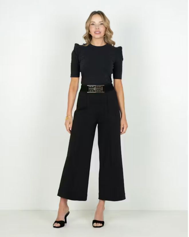 Black Logo Stretch Belt - EM1055