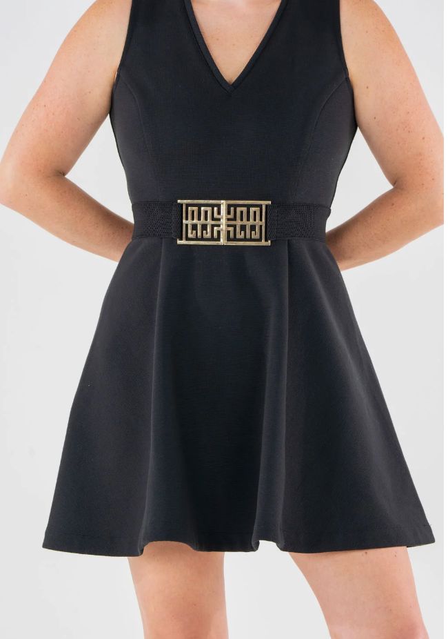 Black Logo Stretch Belt - EM1055