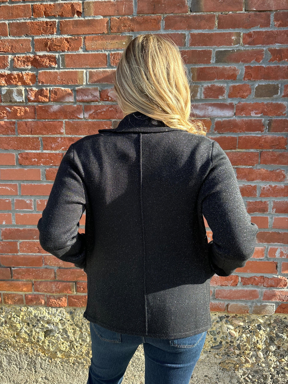 Black Merino/Lurex Blazer - AL1007