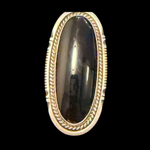 Black Onyx/Sterling Ring - Size 7.25 - RMH355