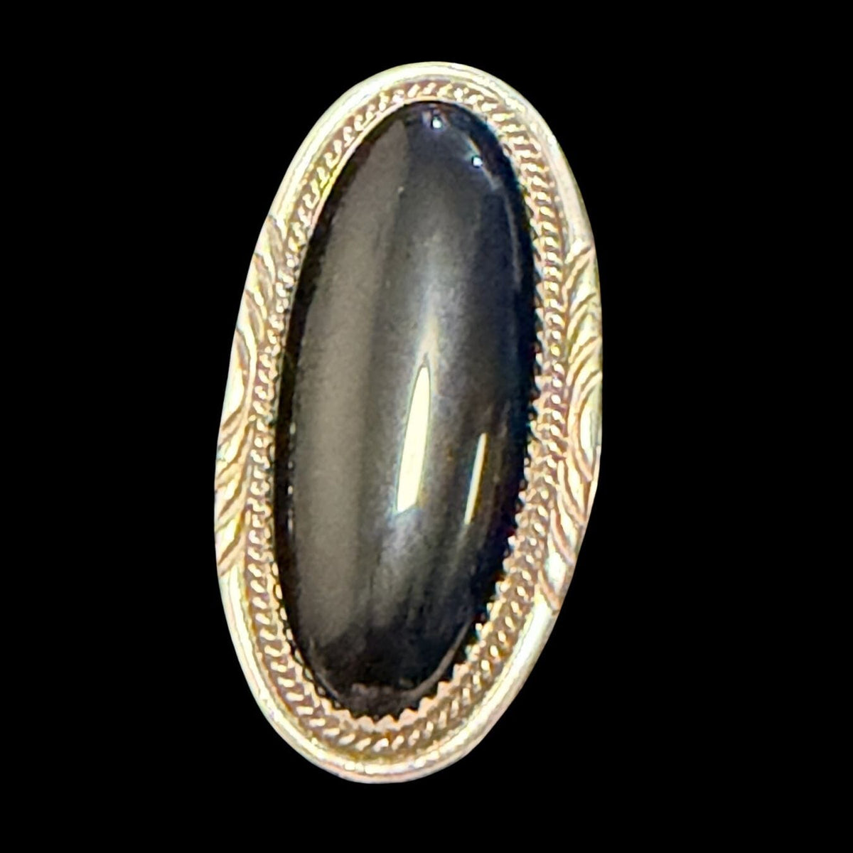 Black Onyx/Sterling Silver Ring - Size 6 - RMH349