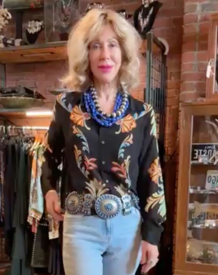 Black Silk Embroidered Blouse - 19726