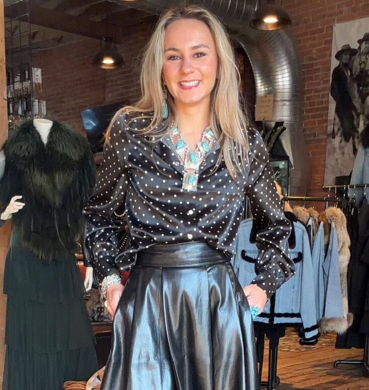 Black Spew Blouse - Double D Ranch - T4231B