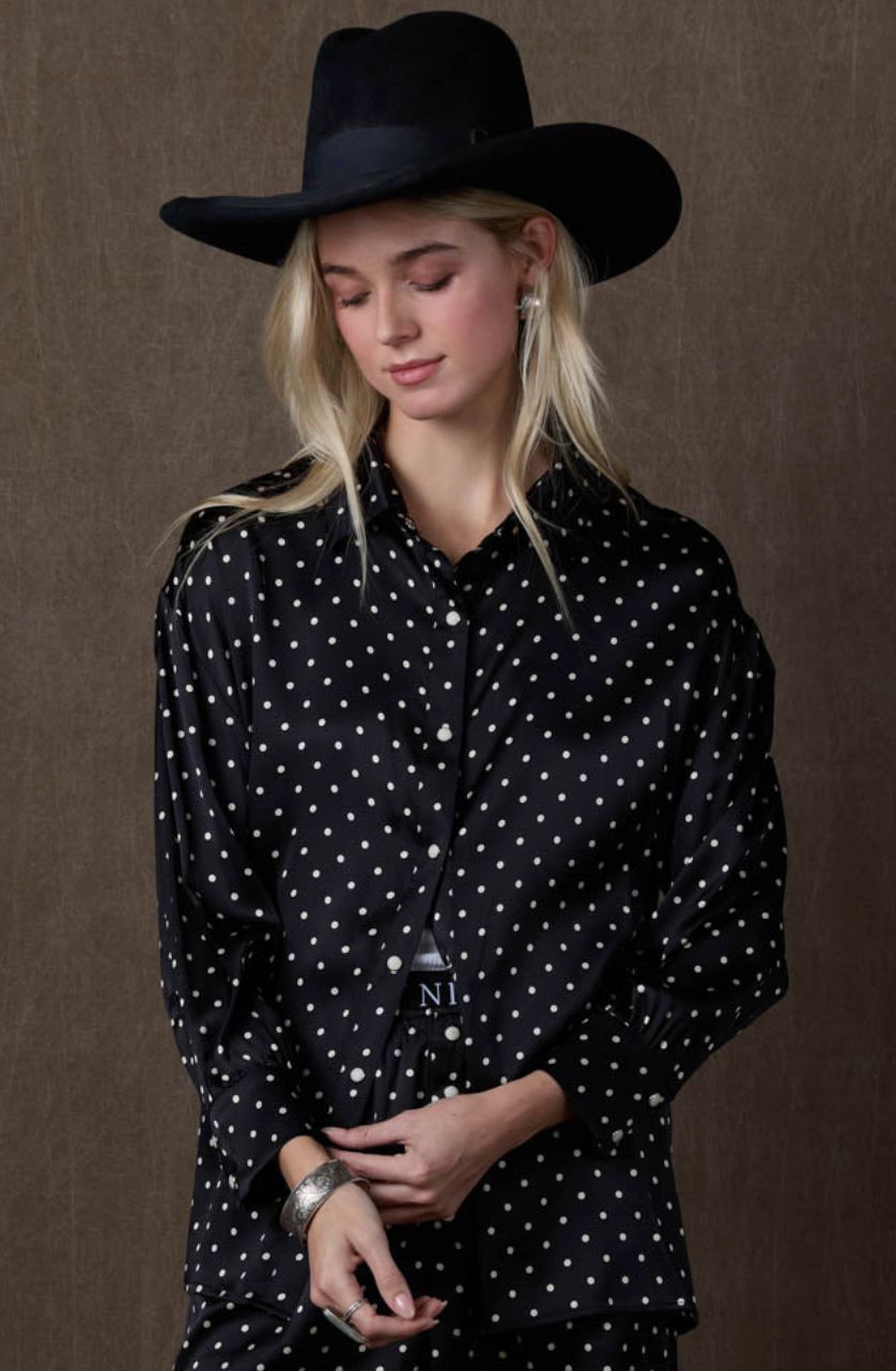 Black Spew Blouse - Double D Ranch - T4231B
