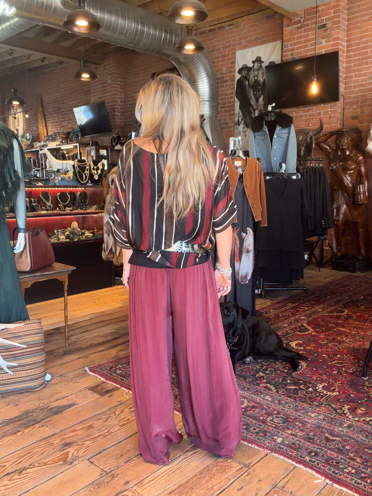 Black Stripe Kaftan - 7193VS-BK
