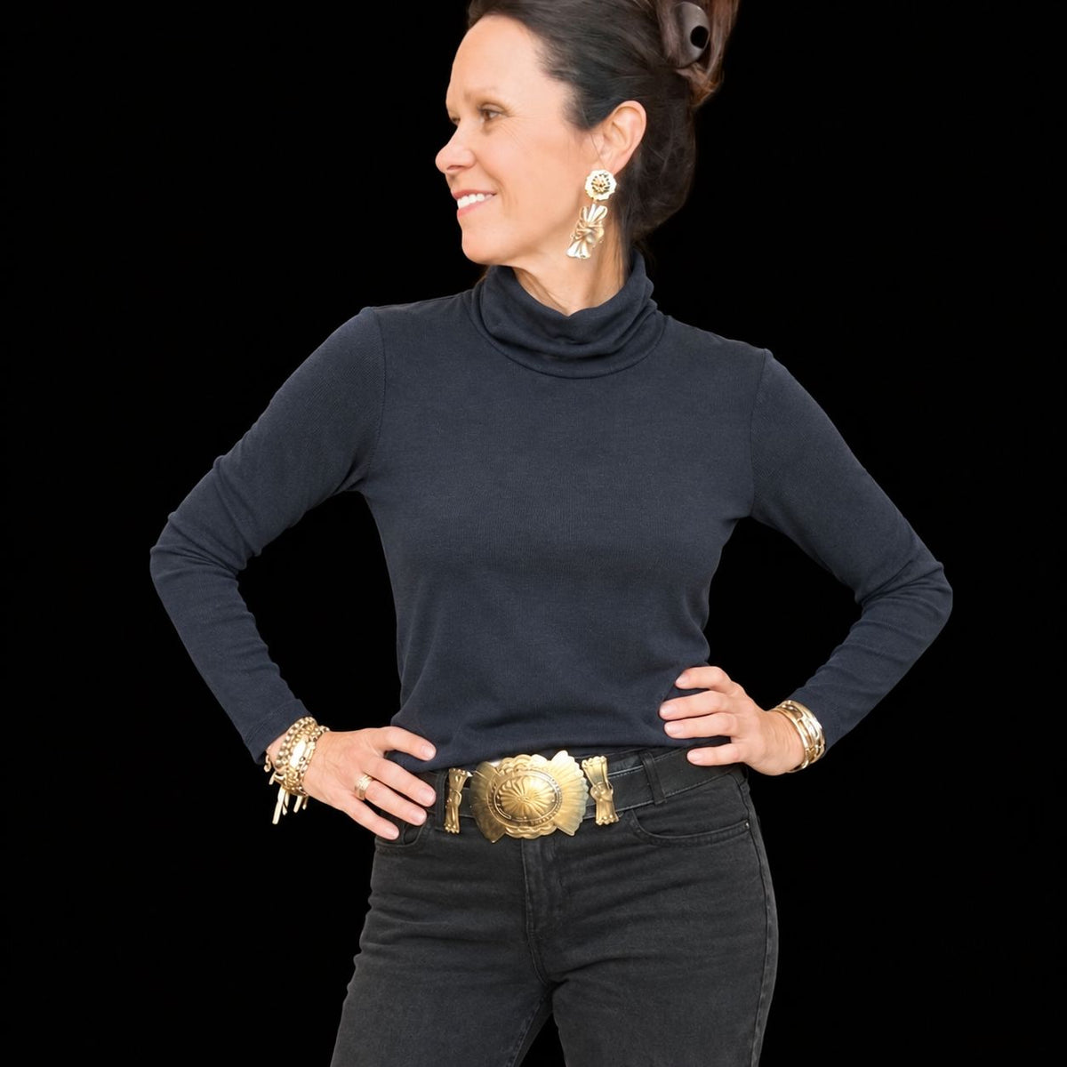 Black T-Neck - Henriette Steffensen - 71603BK
