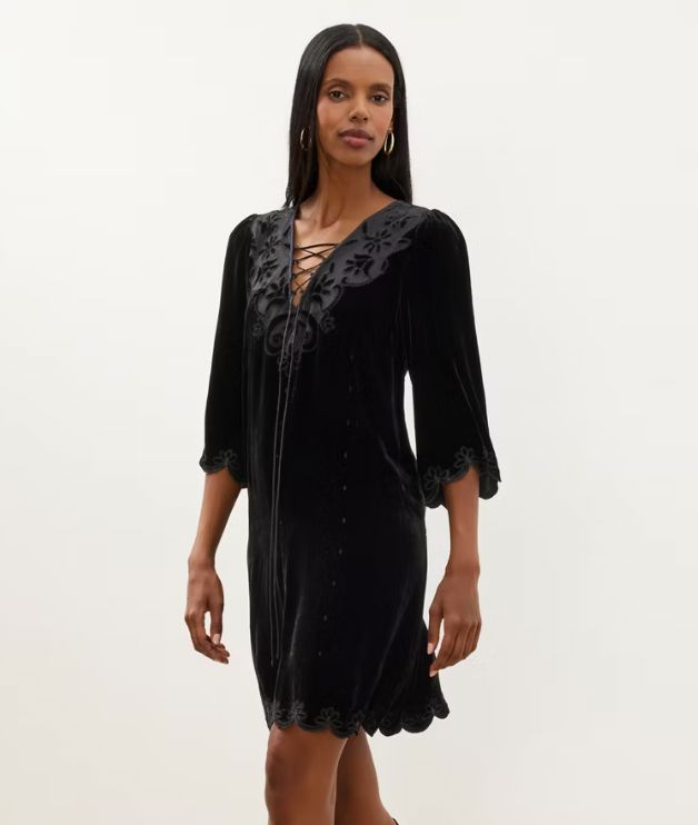 Black Tulsa Lace Up Mini Dress - 32526