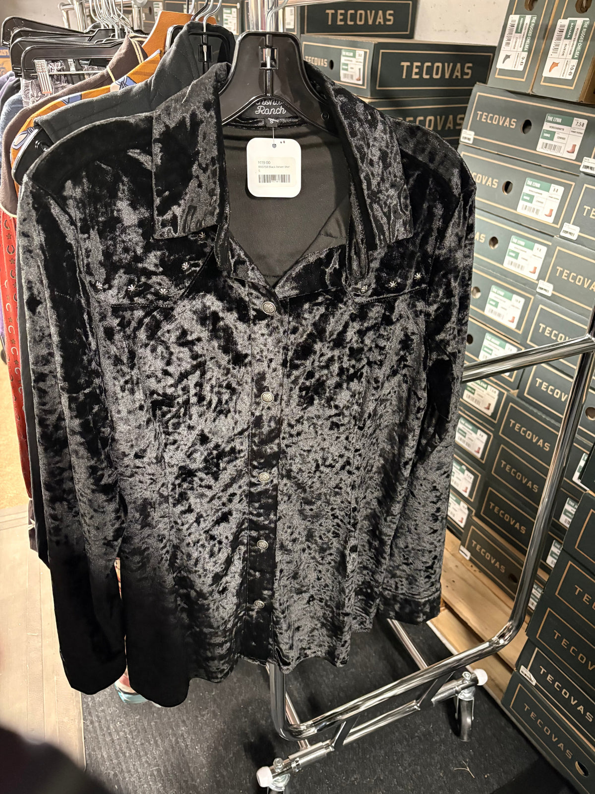 Black Velvet Shirt - RR375B