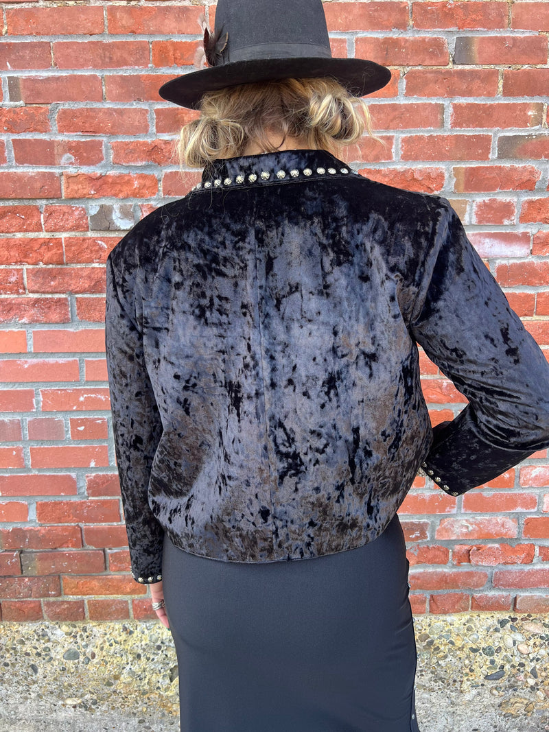 Black Velvet Studded Jacket - 10AD