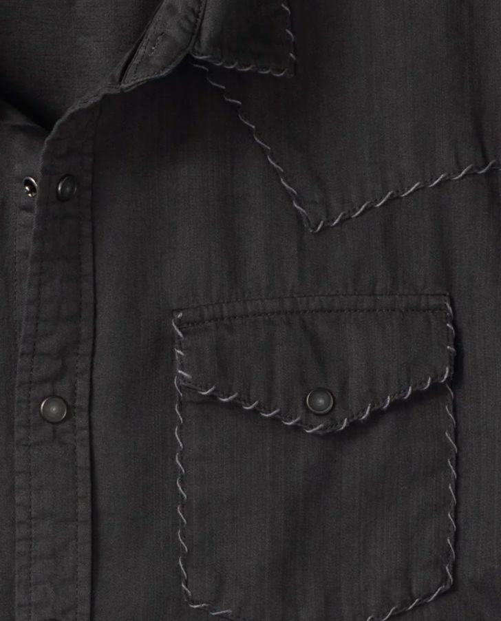 Black Whipstitch Western Shirt - 308BK