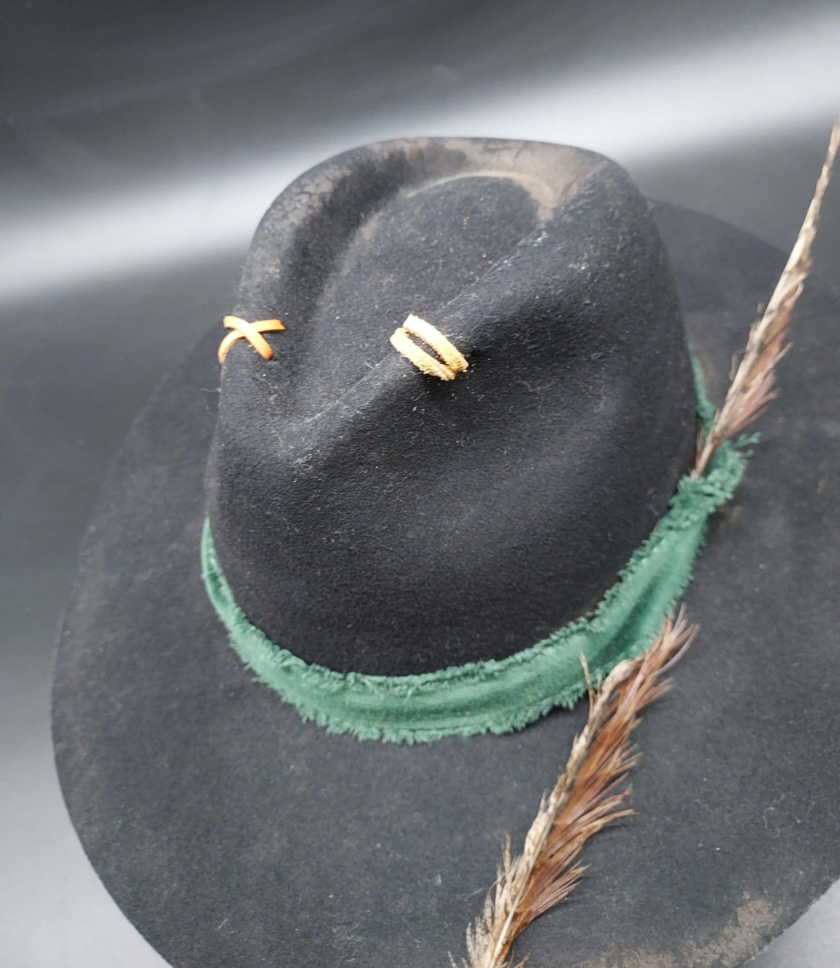 Black/Green Embellished Hat - HIML51 - Size M