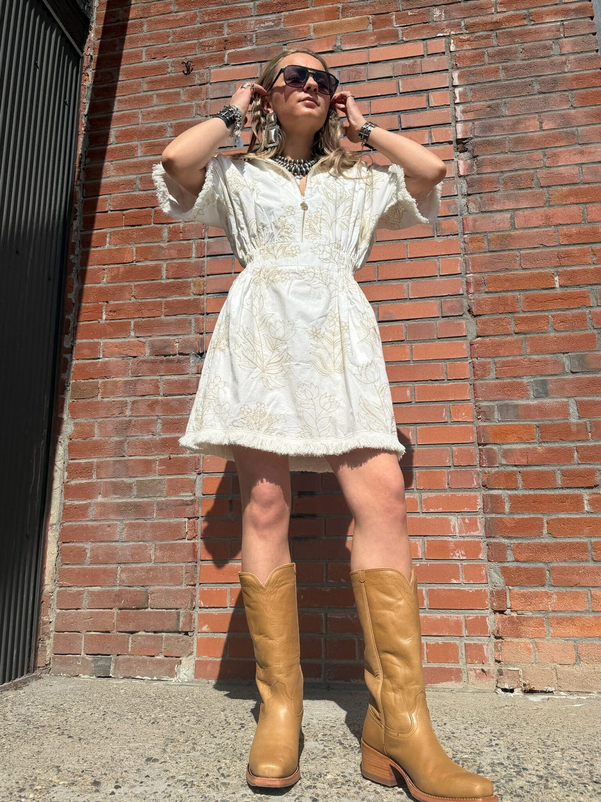 Blanc Petal Pullover Dress - EM739
