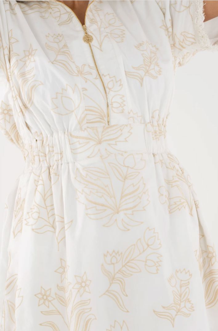 Blanc Petal Pullover Dress - EM739
