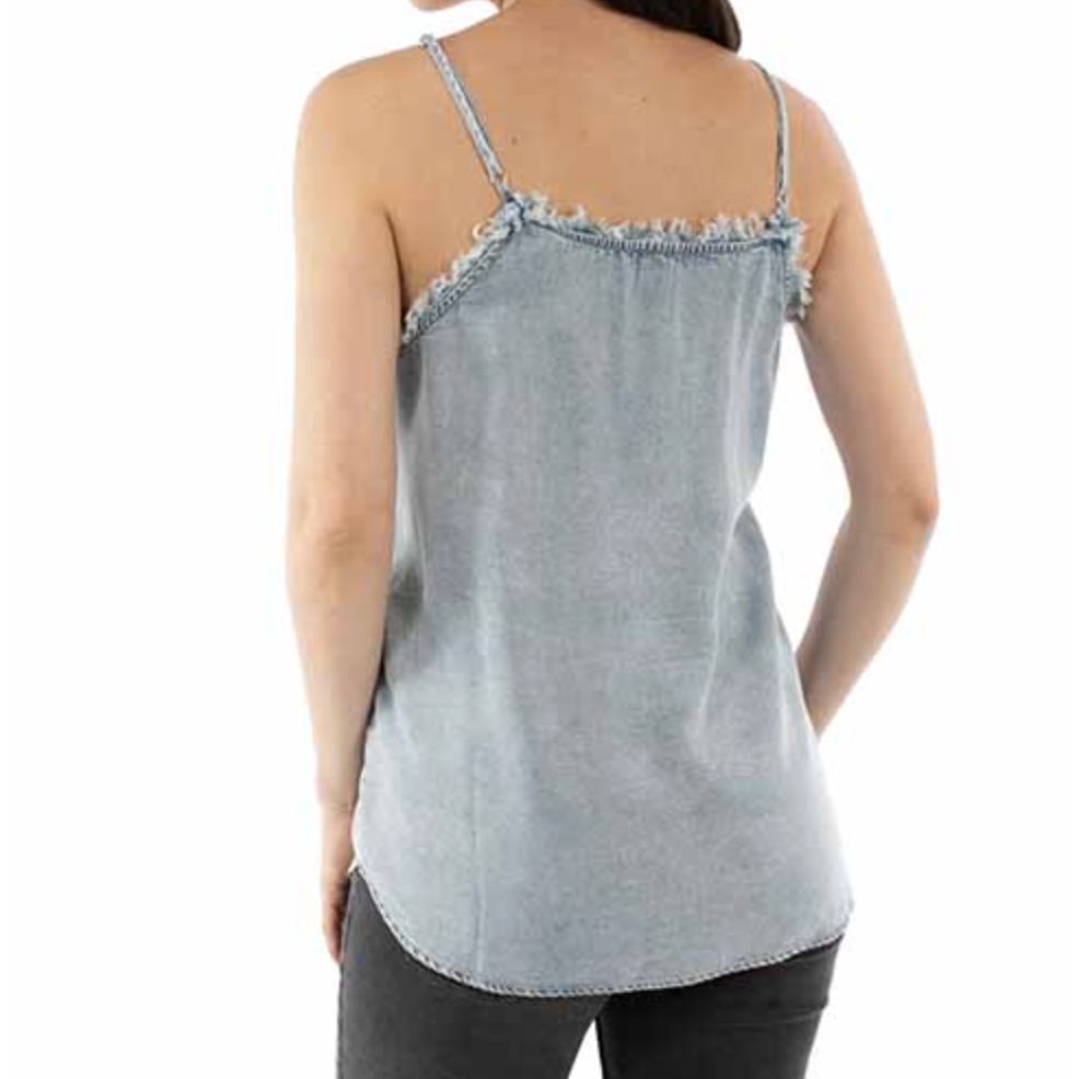 Blue Denim Frayed Tank - HC963
