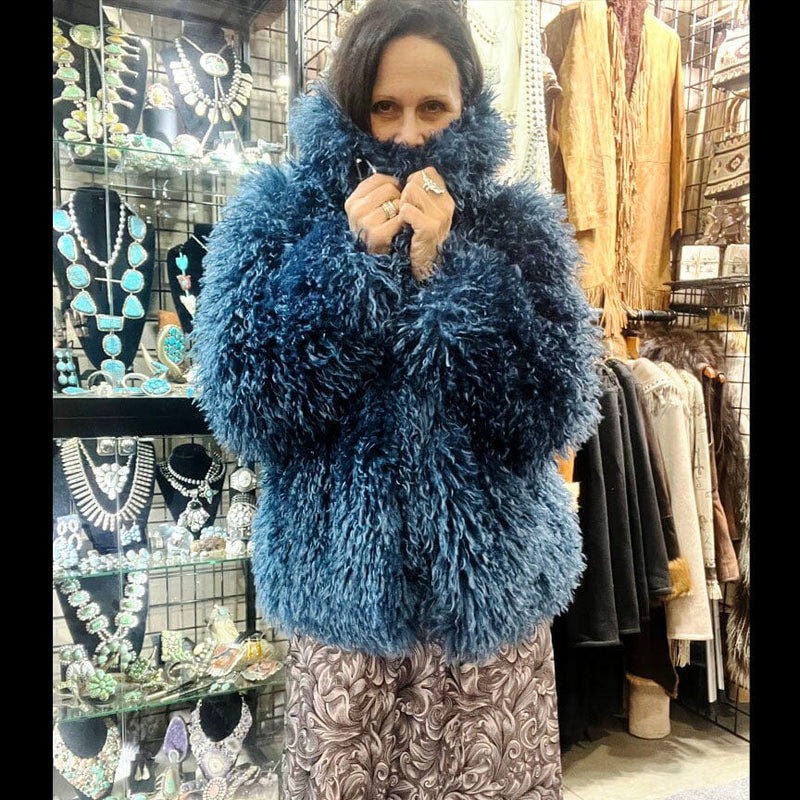 Blue Faux Fur Jacket - 194375B