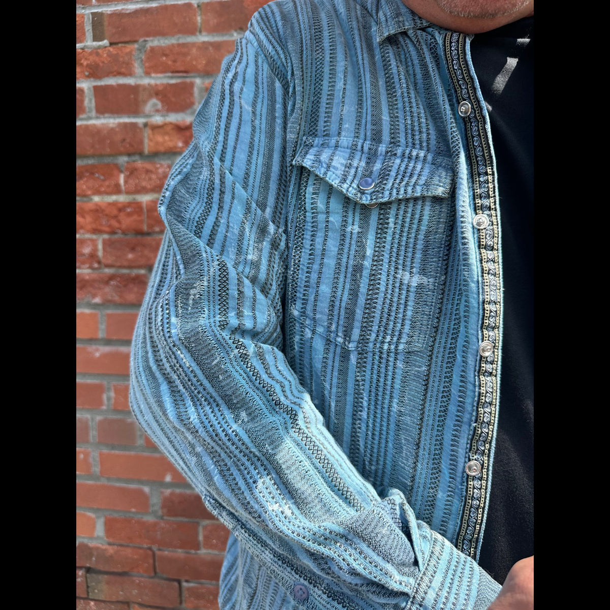 Blue Jacquard Shirt - PS349