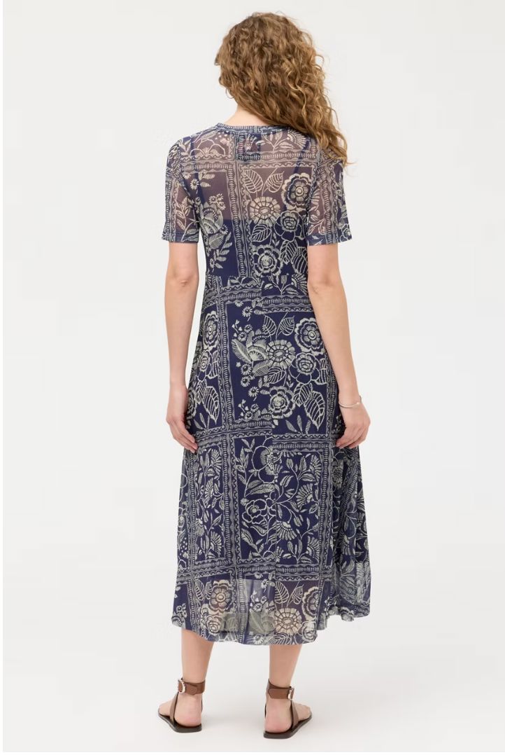 Blue Mesh Tee Dress - T33026