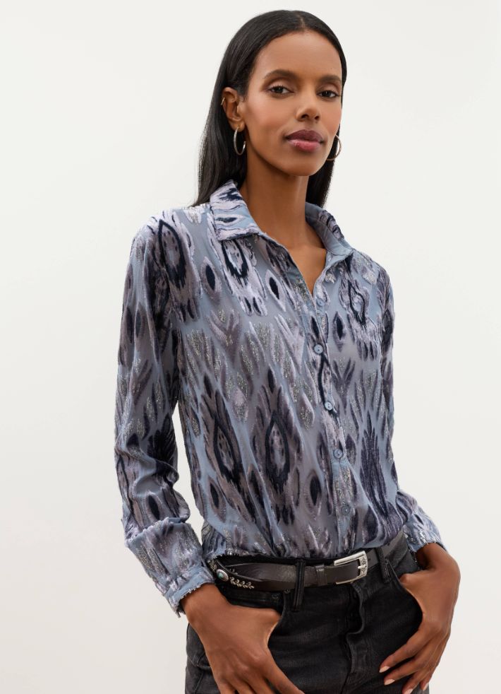Blue Metallic Luisa Blouse - 26626