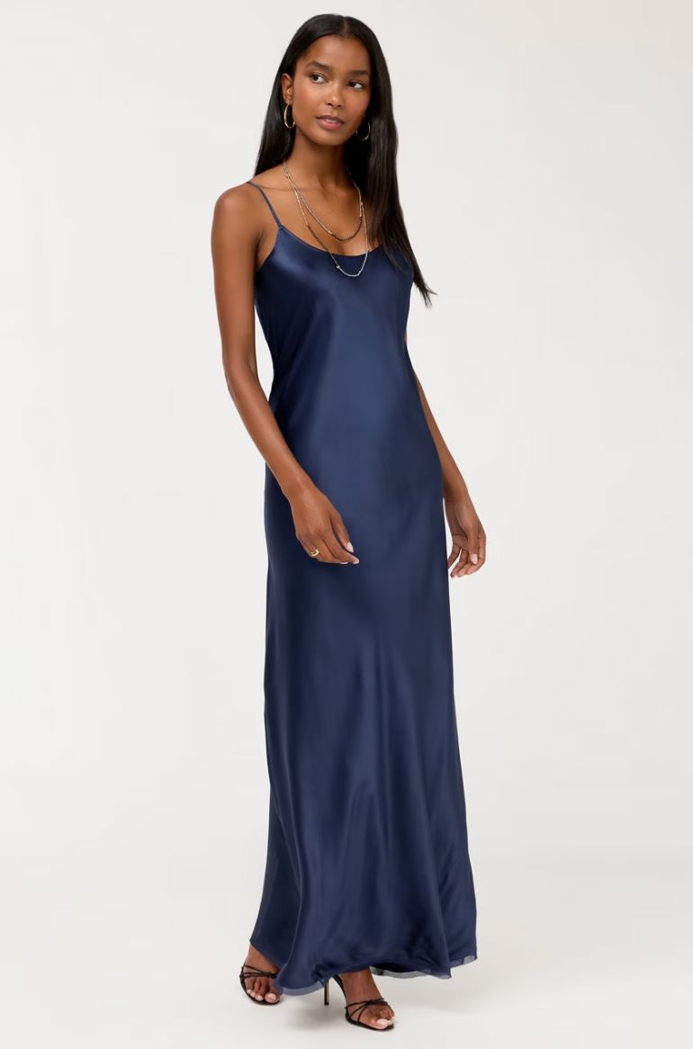 Blue Night Silk Slip Dress - Johnny Was - L32526BN