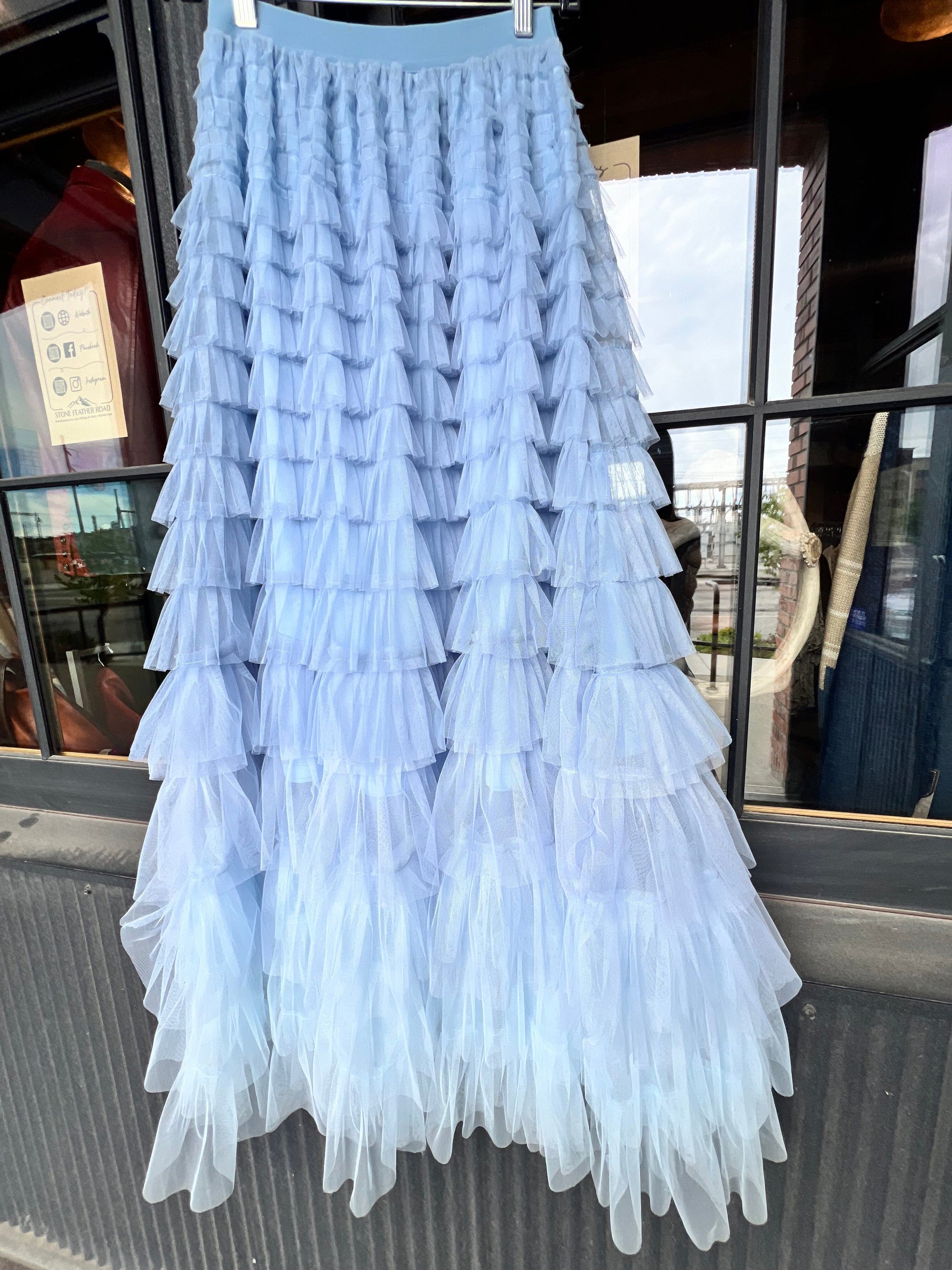 Blue Ombre Tiered Skirt - SKWY2