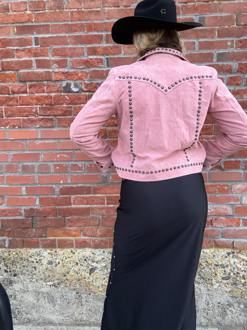 Blush Leather Studded Jacket - 42AD