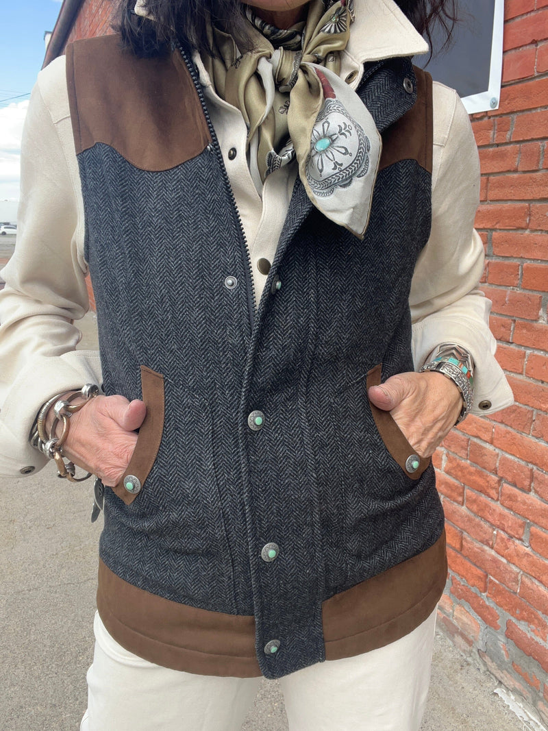 Bone Faux Suede Snap Shirt - 4304B