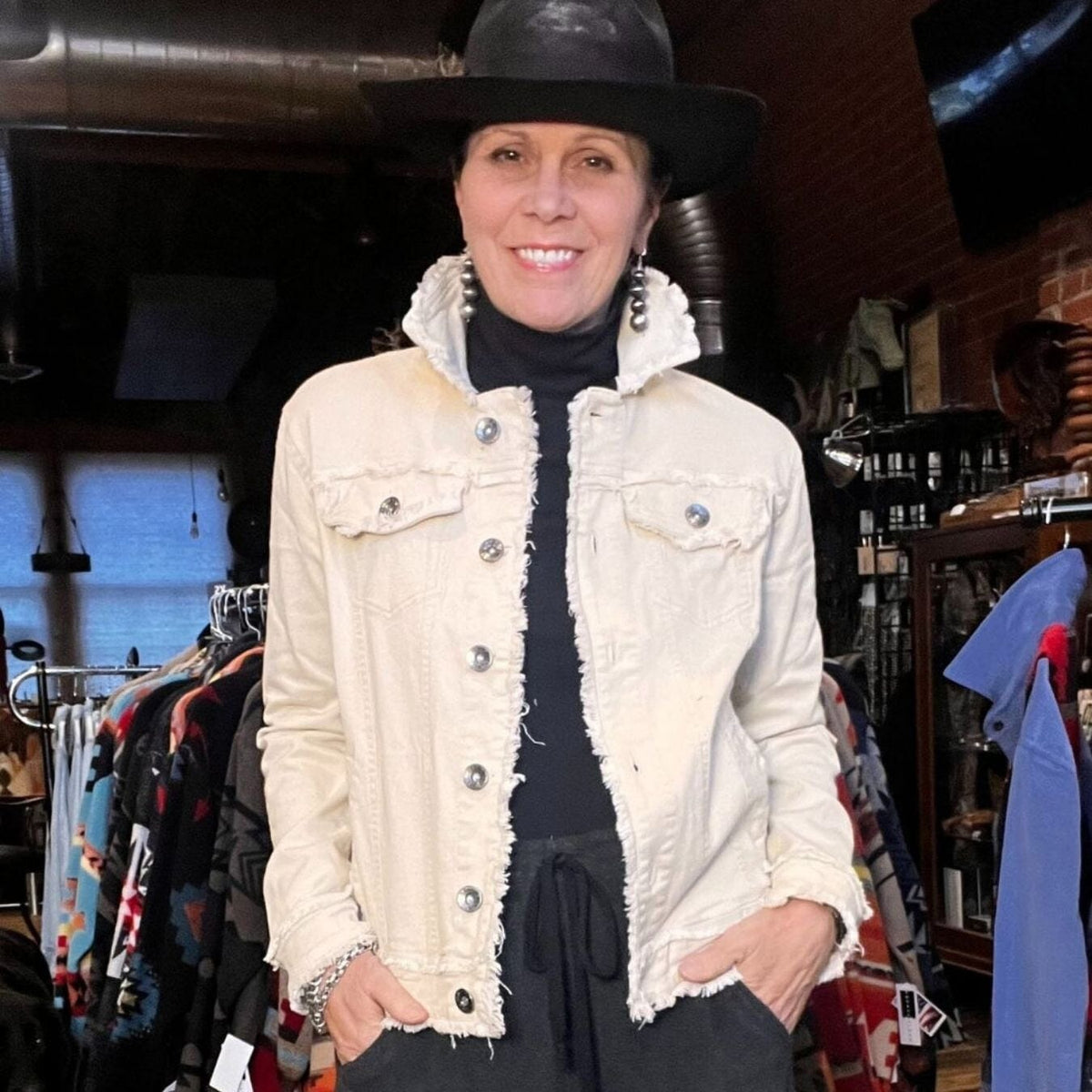 Bone Frayed Jacket - JWY1BO